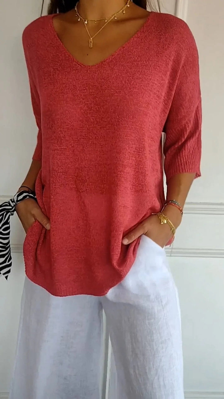 Vera™ | Gestrickte Top mit elegantem V-Ausschnitt
