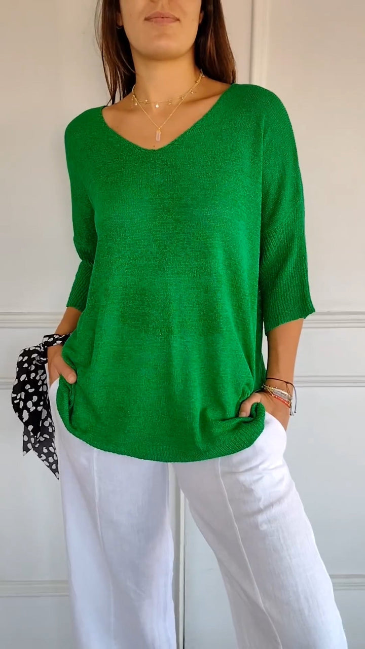Vera™ | Gestrickte Top mit elegantem V-Ausschnitt