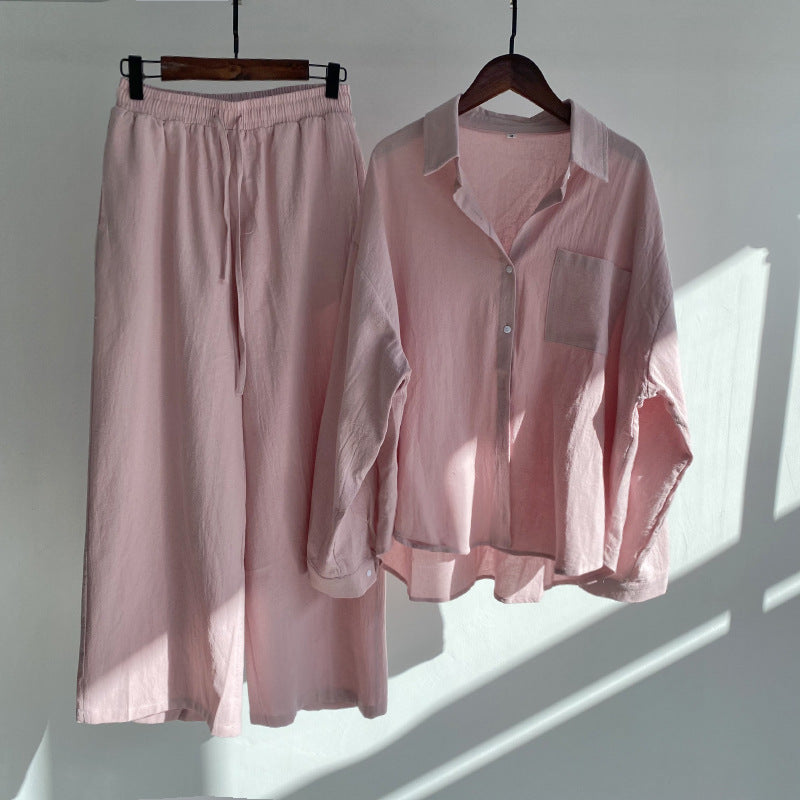 Ingrid™ | 2-Teiliges Set im Leinen-Look | Shirt & weite Hose