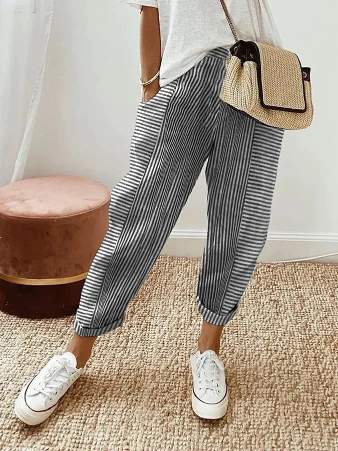 Emma™ | Lässige Damen Streifenhose