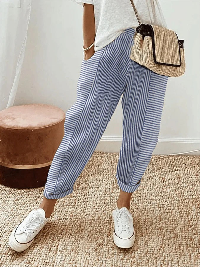 Emma™ | Lässige Damen Streifenhose