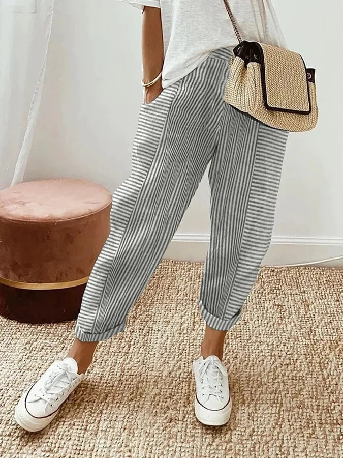 Emma™ | Lässige Damen Streifenhose