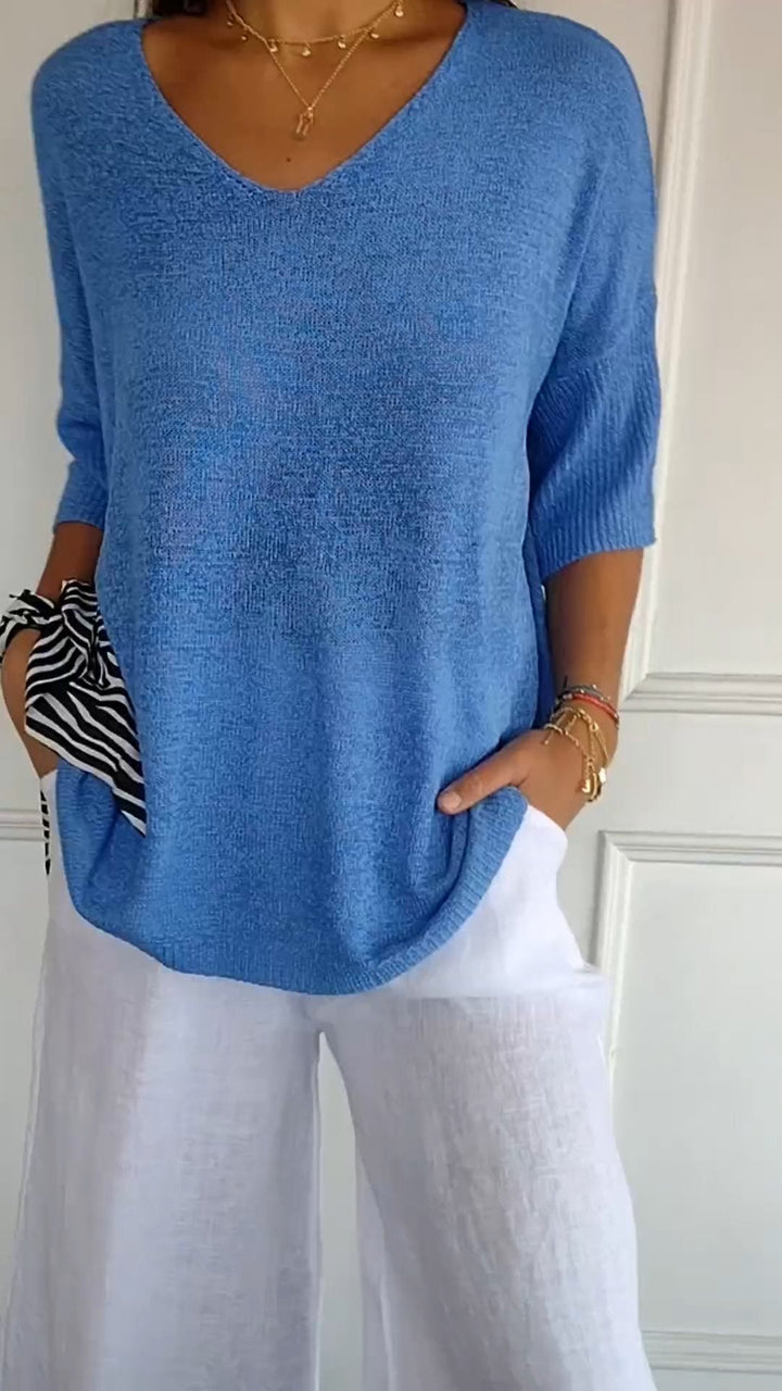 Vera™ | Gestrickte Top mit elegantem V-Ausschnitt
