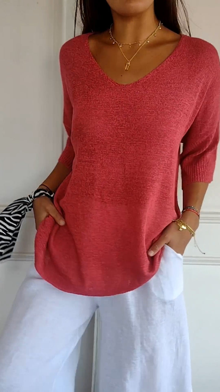Vera™ | Gestrickte Top mit elegantem V-Ausschnitt