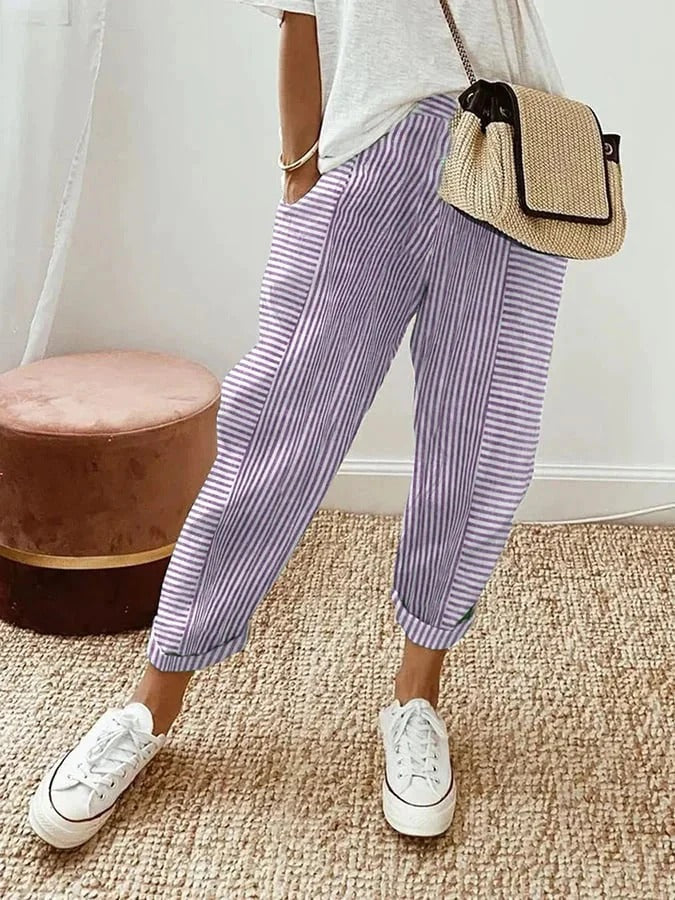 Emma™ | Lässige Damen Streifenhose