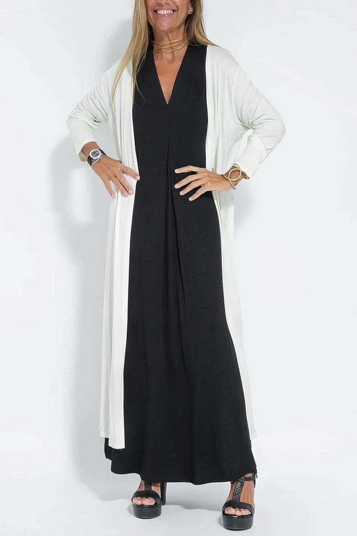 Frieda™ | Elegantes langes Kleid + passender Cardigan als GESCHENK