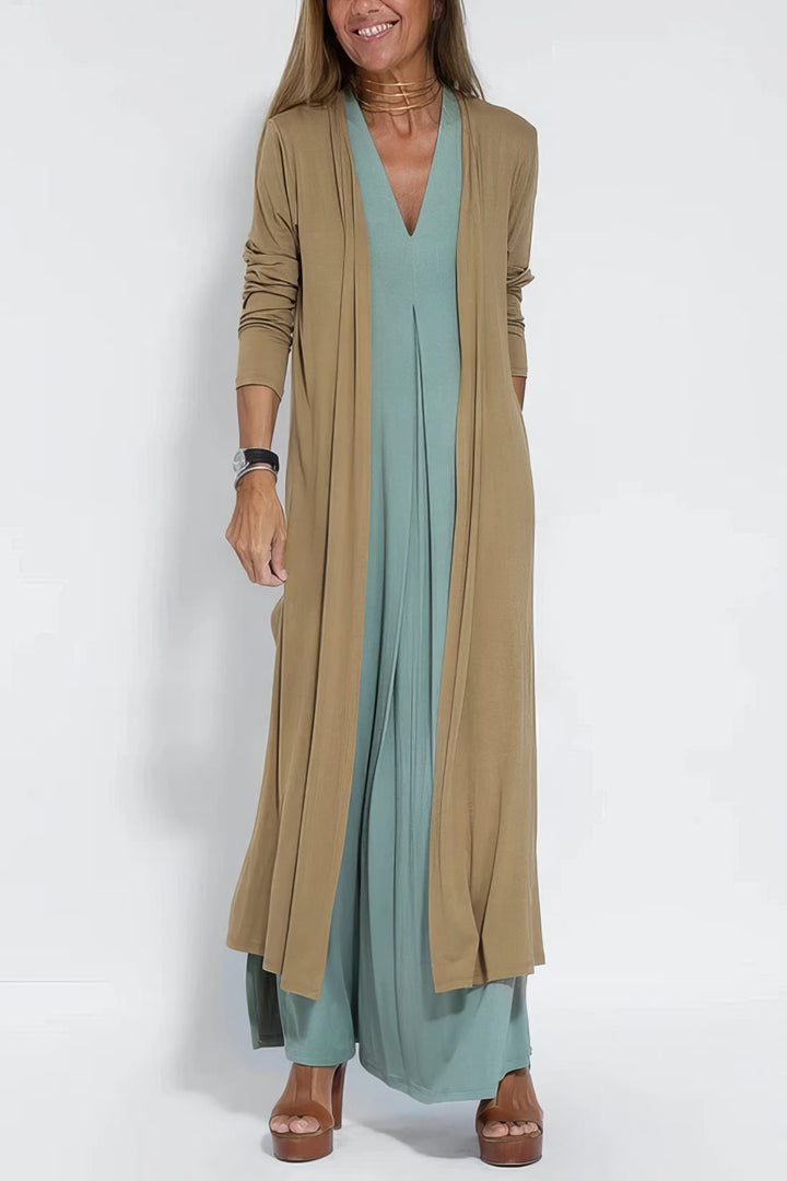 Frieda™ | Elegantes langes Kleid + passender Cardigan als GESCHENK